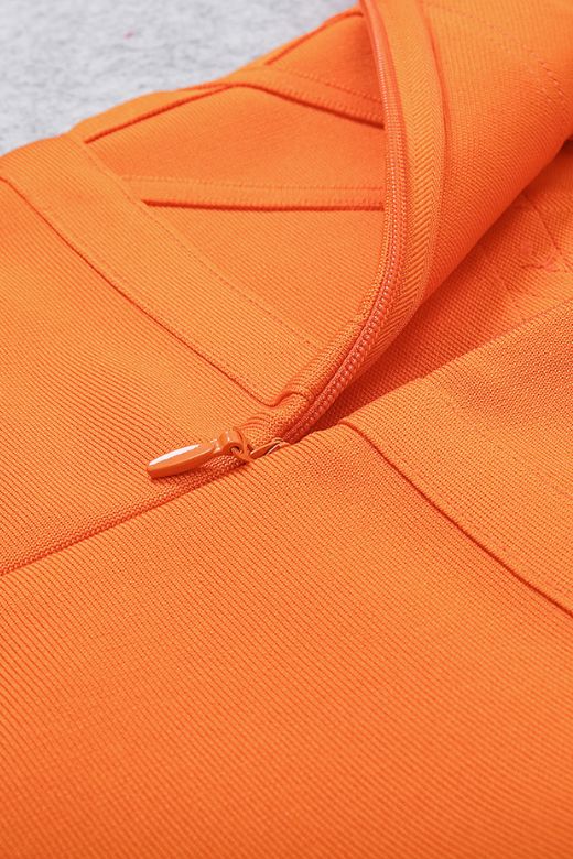 Leo Bandage Midi Dress - Apricot Orange - Image 13