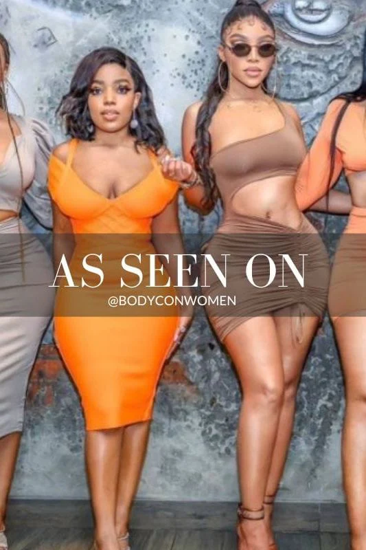 Leo Bandage Midi Dress - Apricot Orange - Image 15