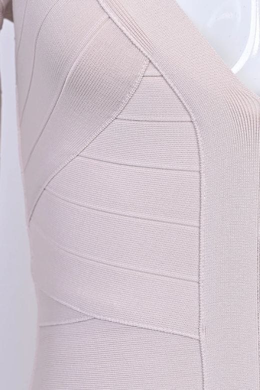 Lisa Long Sleeve Bandage Mini Dress - Cream - Image 11