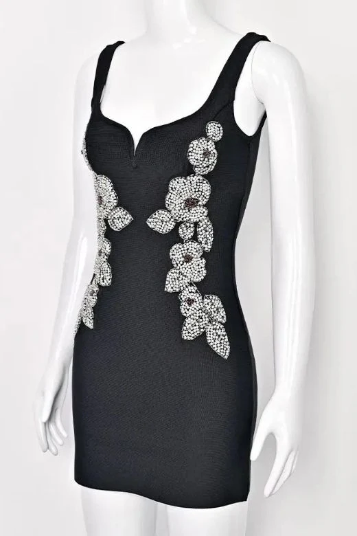 Livia Bodycon Mini Dress - Classic Black - Image 8