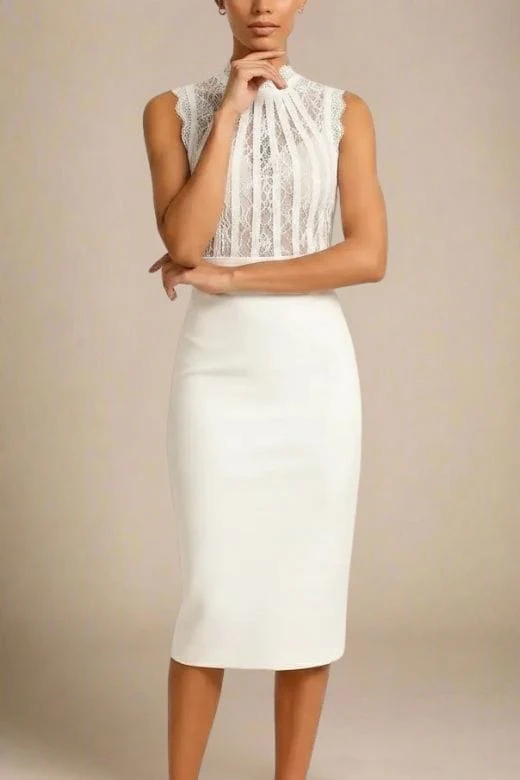 Lori Bodycon Dress - White Pearl - Image 4