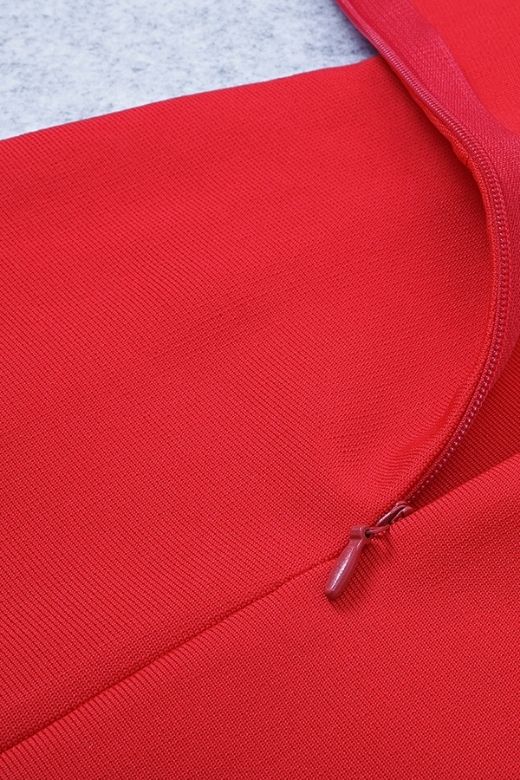 Luna Bodycon Midi Dress - Lipstick Red - Image 13