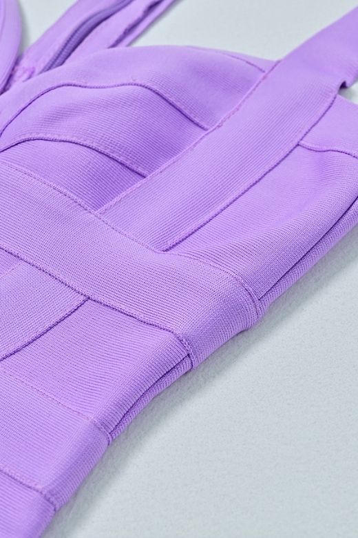 Madison Bandage Mini Dress - Violet Purple - Image 7