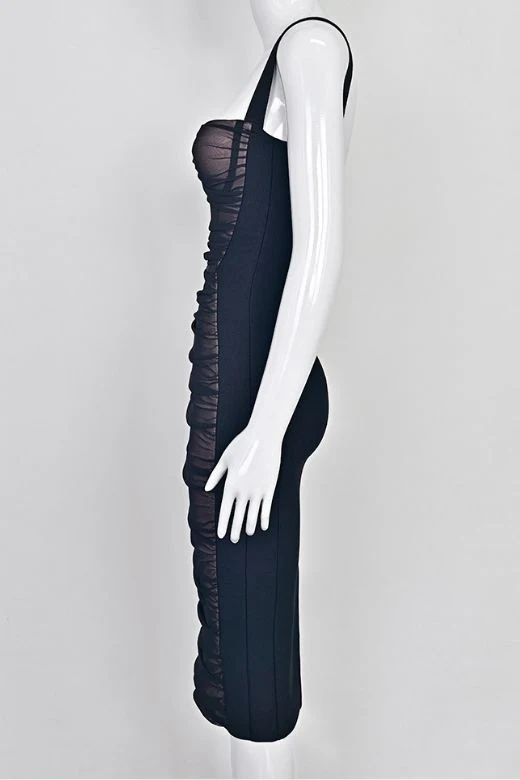 Marilyn Bodycon Wrap Midi Dress - Classic Black - Image 13