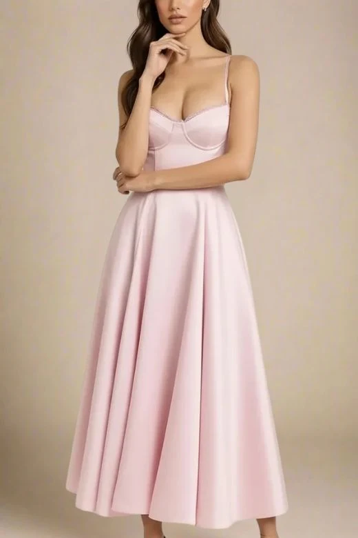 Mavis Midi Dress - Dusty Pink - Image 4