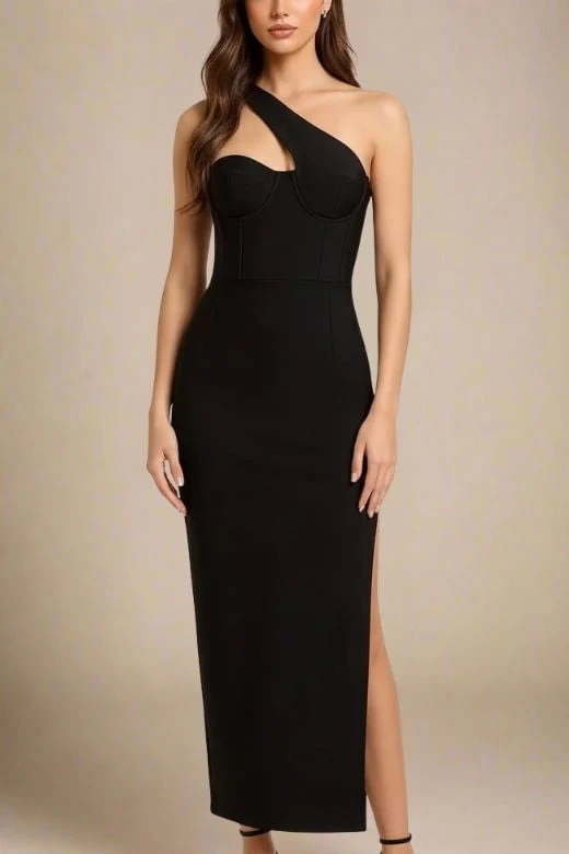 Mia Bodycon Midi Dress - Classic Black