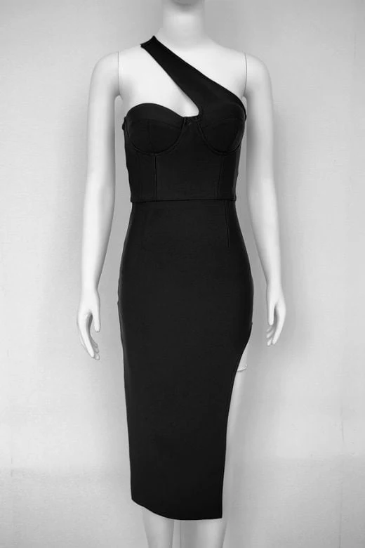 Mia Bodycon Midi Dress - Classic Black - Image 6