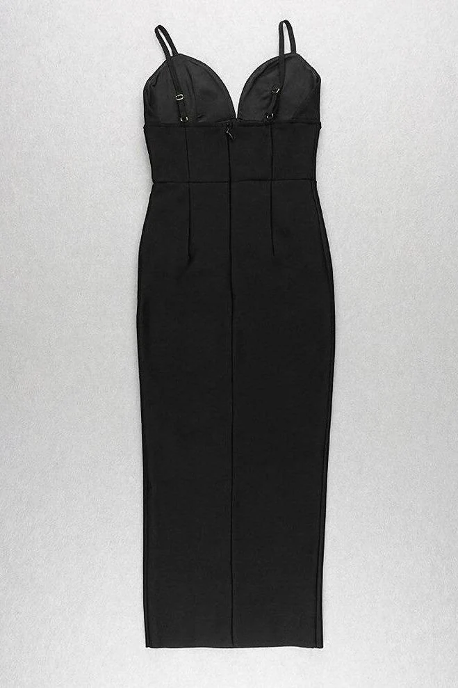 Milan Bandage Midi Dress - Classic Black - Image 7