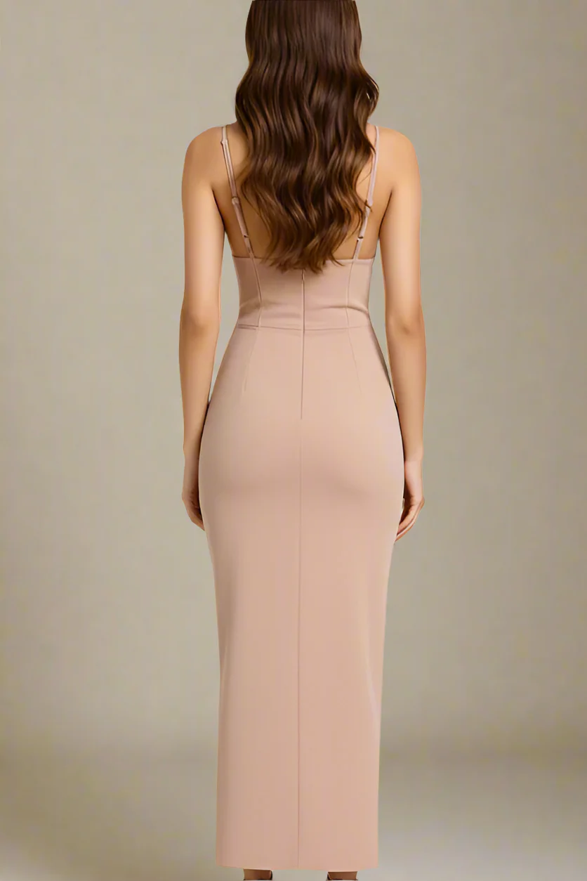 Milan Bandage Midi Dress - Nude - Image 3