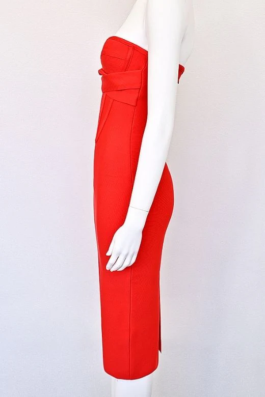 Miles Bodycon Midi Dress - Lipstick Red - Image 8