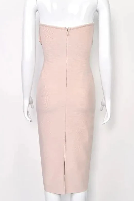 Miles Bodycon Midi Dress - Nude - Image 8