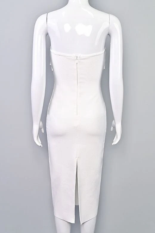 Miles Bodycon Midi Dress - Pearl White - Image 8
