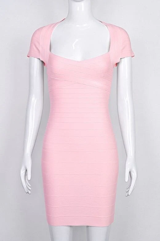 Miranda Bandage Mini Dress - Dusty Pink - Image 9