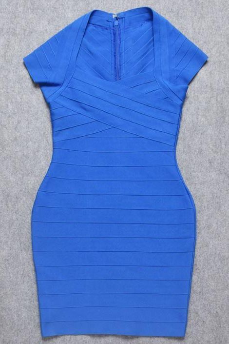 Miranda Bandage Mini Dress - Royal Blue - Image 9