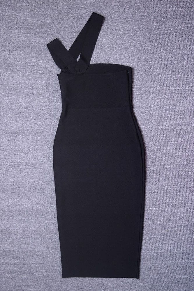Molly Bandage Midi Dress - Classic Black - Image 10