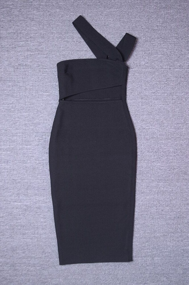 Molly Bandage Midi Dress - Classic Black - Image 9