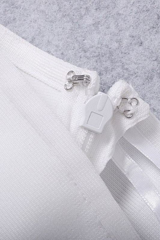 Molly Bandage Midi Dress - White Pearl - Image 11
