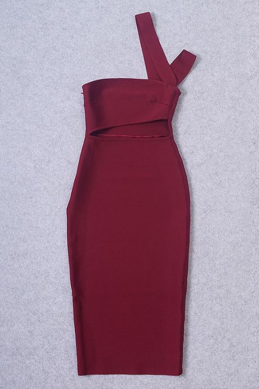 Molly Bandage Midi Dress - Red Wine - Image 8