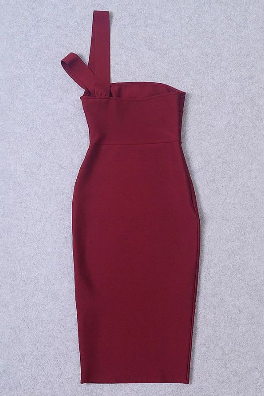 Molly Bandage Midi Dress - Red Wine - Image 9