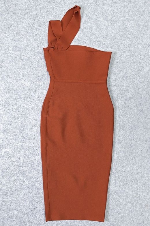 Molly Bandage Midi Dress - Tan Brown - Image 10