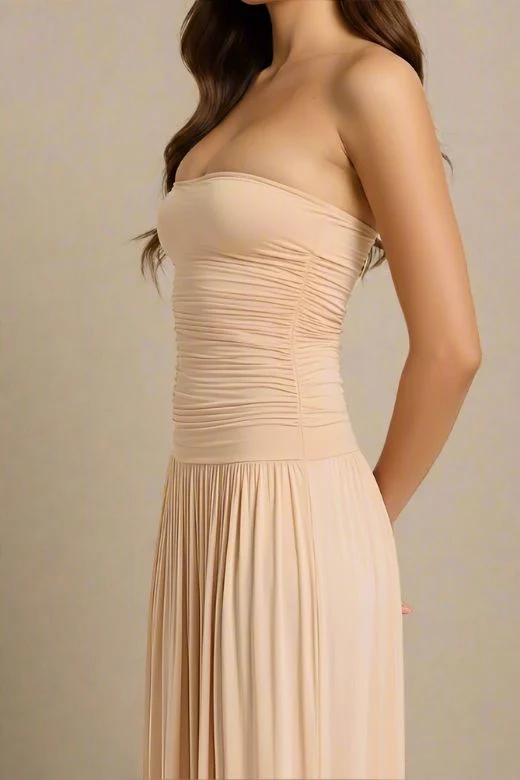 North Bodycon Wrap Midi Dress - Beige (Sale) - Image 3
