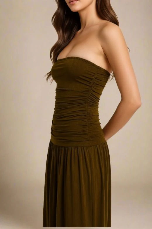 North Bodycon Wrap Midi Dress - Chocolate Brown (Sale) - Image 4
