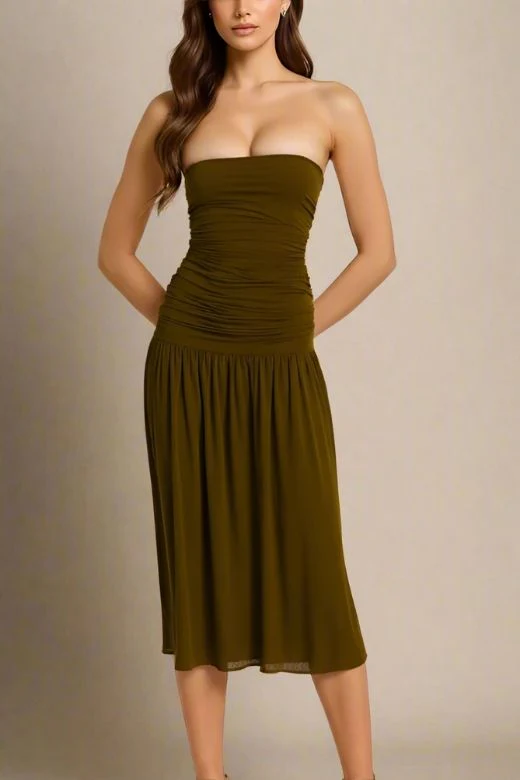 North Bodycon Wrap Midi Dress - Chocolate Brown (Sale) - Image 5