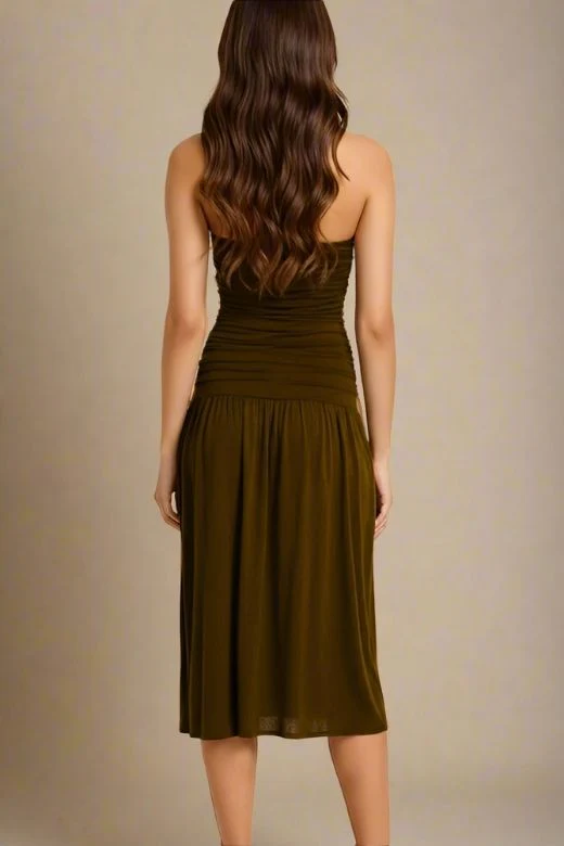 North Bodycon Wrap Midi Dress - Chocolate Brown (Sale) - Image 6