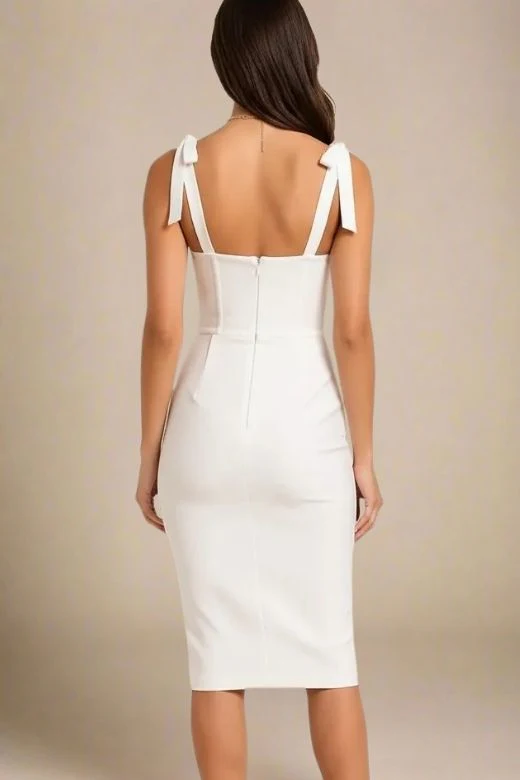 Payton Bandage Dress - White Pearl - Image 3