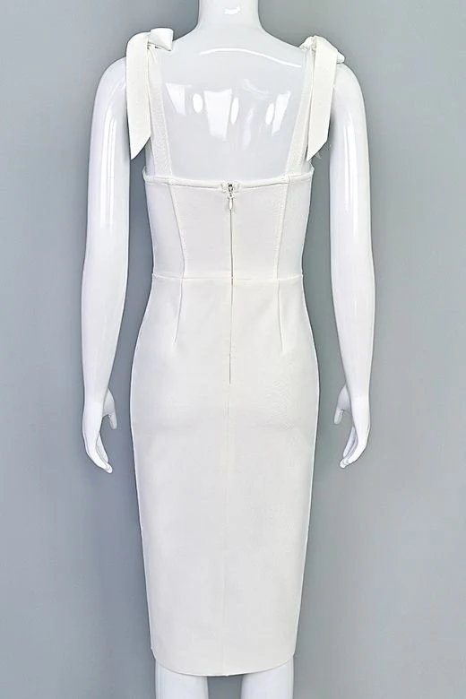 Payton Bandage Dress - White Pearl - Image 9