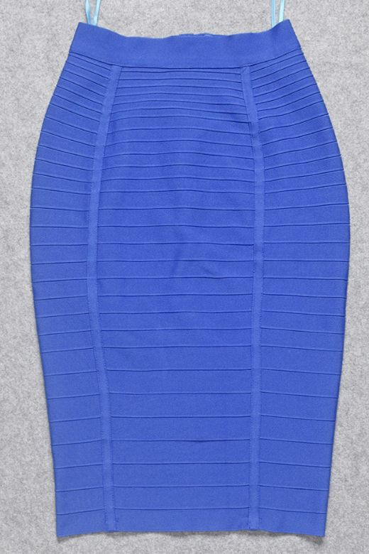 Leni Bandage Top and Knee Length Skirt Set - Royal Blue - Image 9