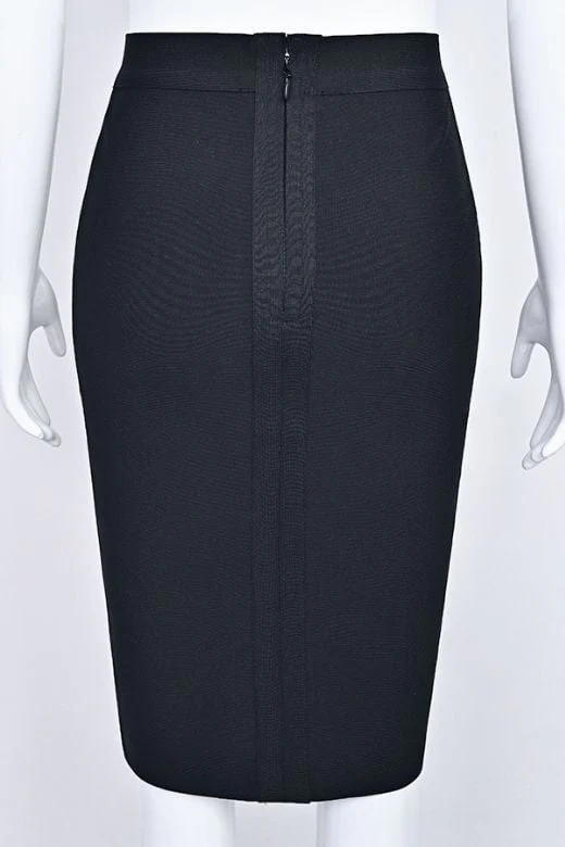 Pencil High Waist Bandage Knee Length Skirt - Sky Blue - Image 11