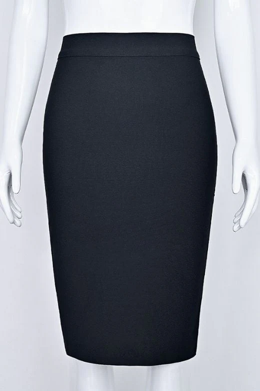 Pencil High Waist Bandage Knee Length Skirt - Sky Blue - Image 9