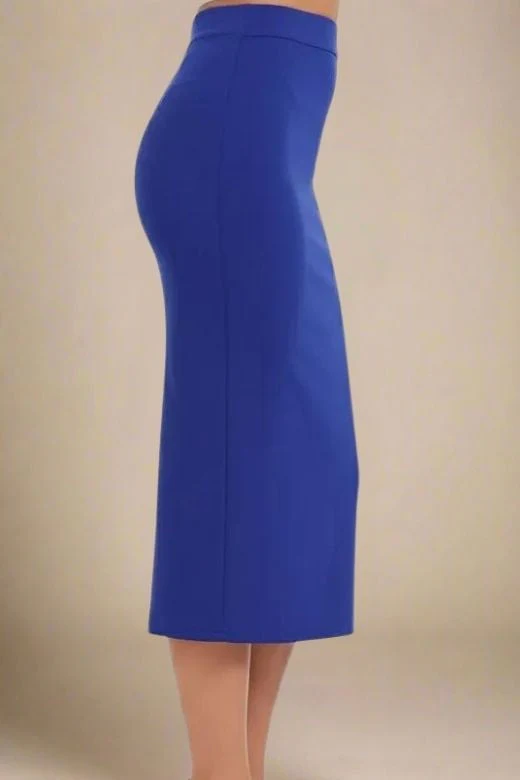 Pencil High Waist Bandage Midi Skirt - Navy Blue - Image 3