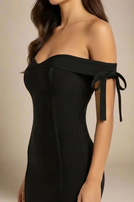 Penelope Bandage Mini Dress - Classic Black - Image 2