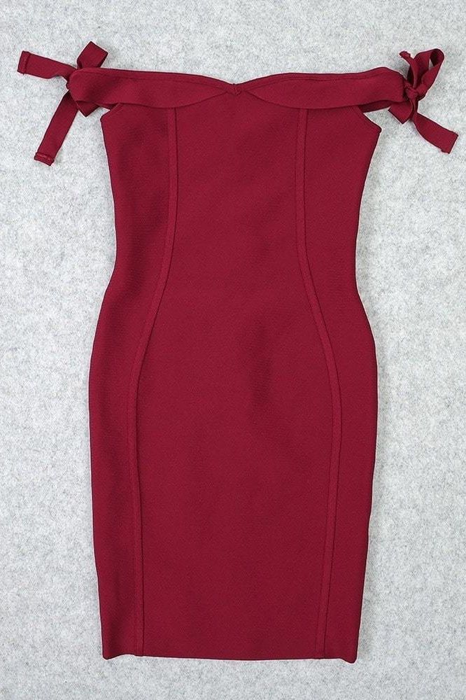 Penelope Bandage Mini Dress - Red Wine - Image 7