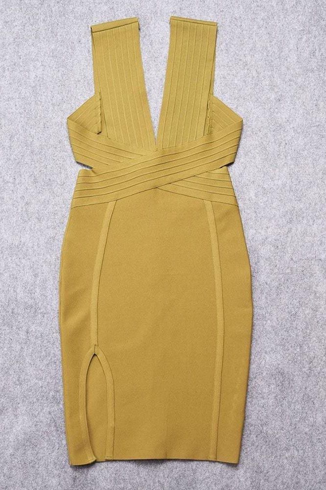 Pia Bandage Dress - Olive Green - Image 8