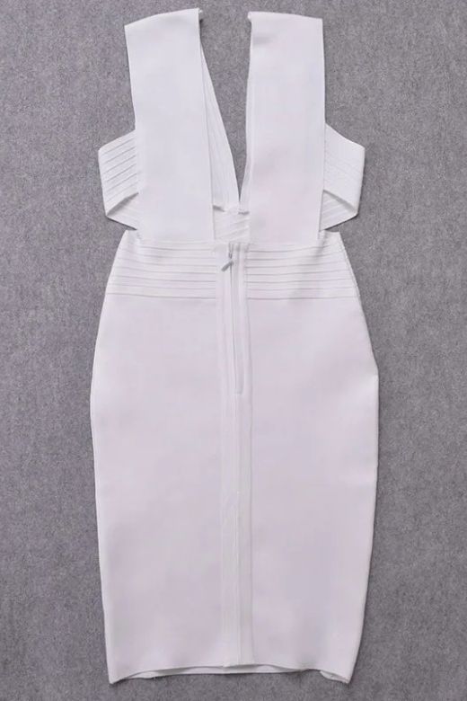 Pia Bandage Dress - White Pearl - Image 10