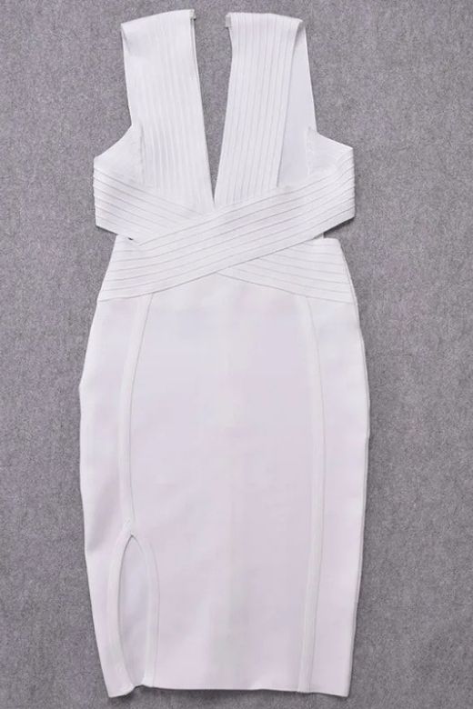 Pia Bandage Dress - White Pearl - Image 9