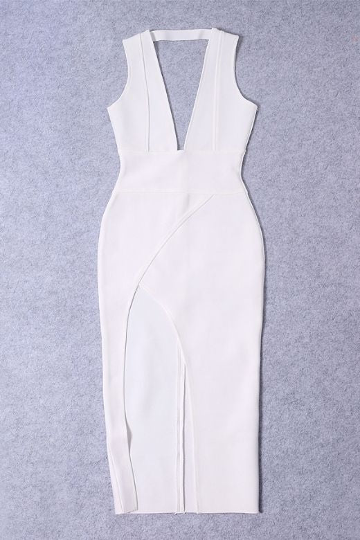 Pia Bandage Midi Dress - White Pearl - Image 6