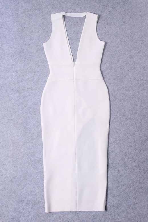 Pia Bandage Midi Dress - White Pearl - Image 7
