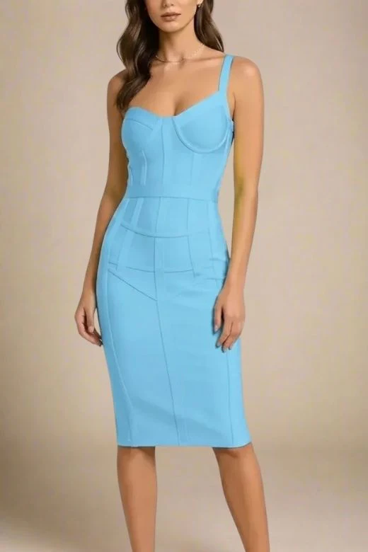 Pip Bandage Corset Dress - Sky Blue - Image 3
