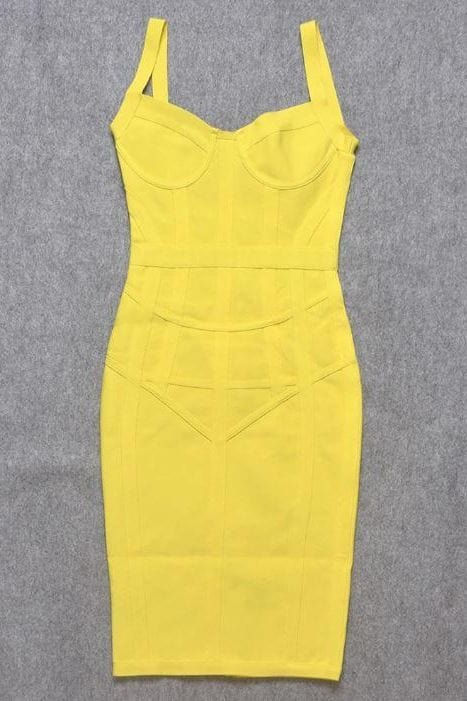 Pip Bandage Corset Dress - Sun Yellow - Image 12