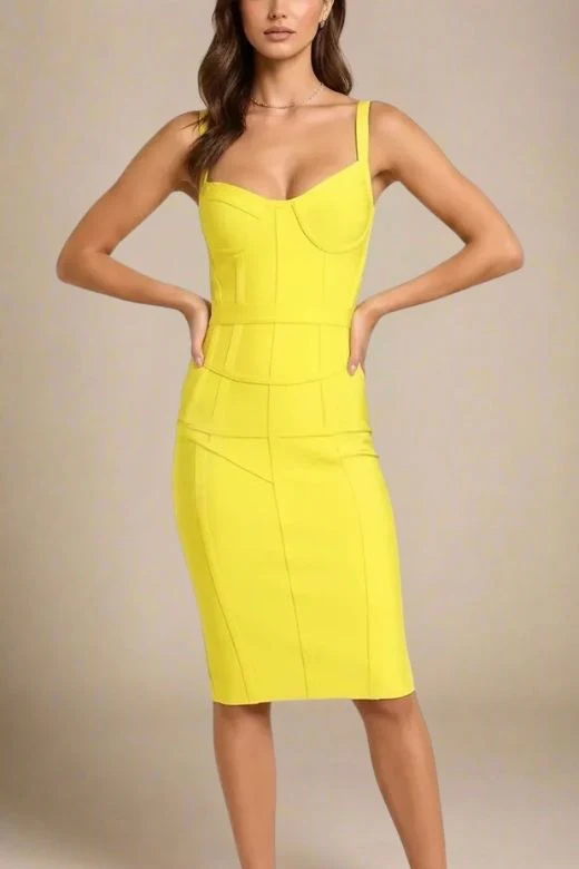 Pip Bandage Corset Dress - Sun Yellow - Image 5