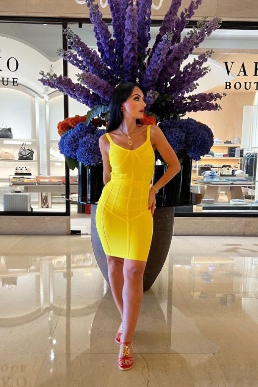 Pip Bandage Mini Dress - Sun Yellow - Image 6