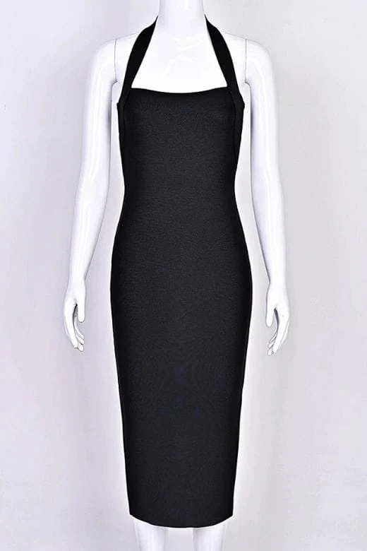 Raya Bodycon Midi Dress - Classic Black - Image 10