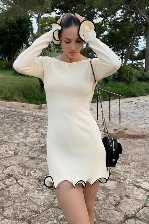 Regina Long Sleeve Mini Dress - Sun Yellow (Sale) - Image 5
