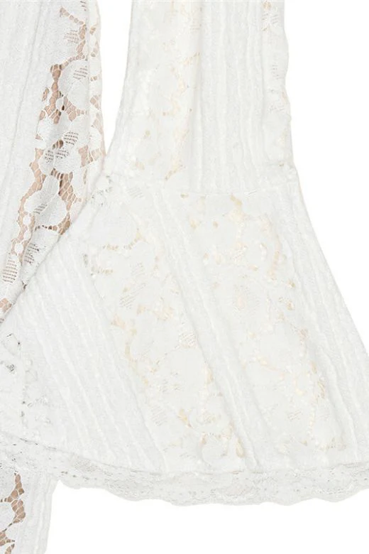 Rose Long Sleeve Bodycon Maxi Dress - White Pearl - Image 11