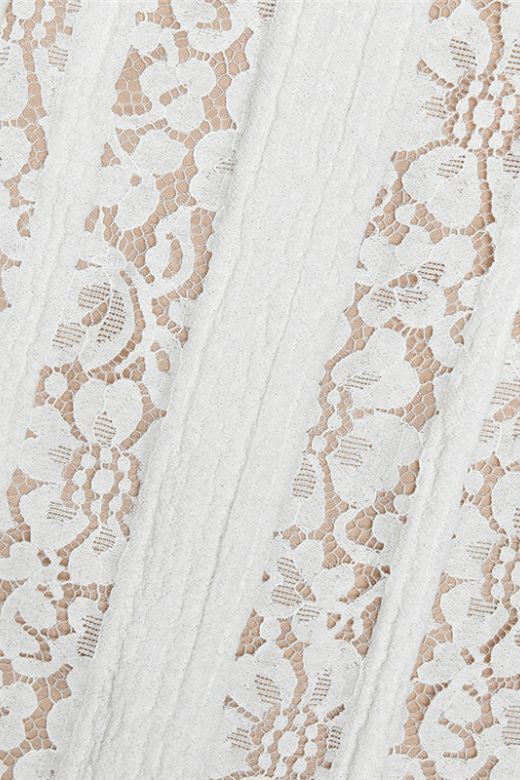 Rose Long Sleeve Bodycon Mini Dress - White Pearl - Image 10