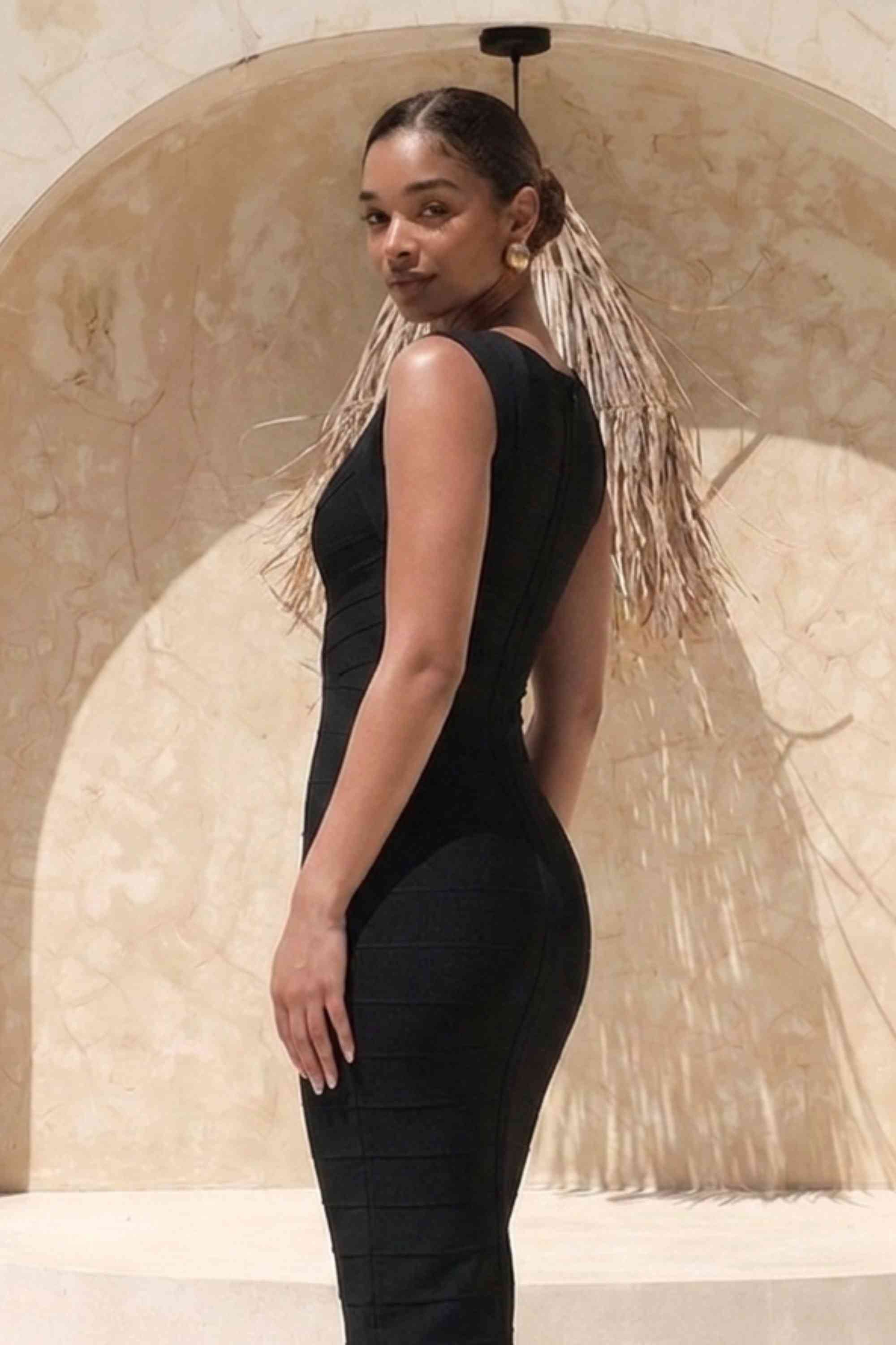 Sabrina Bandage Midi Dress - Classic Black - Image 2